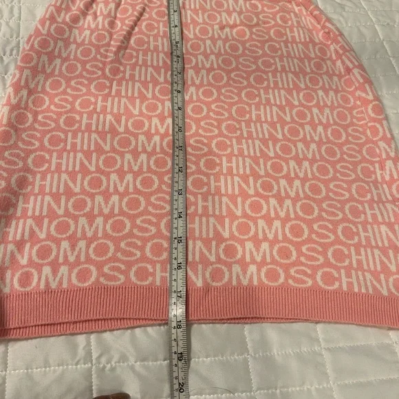 💕 Moschino Couture Pink Knit Logo Skirt Set Size L - Picture 10 of 10